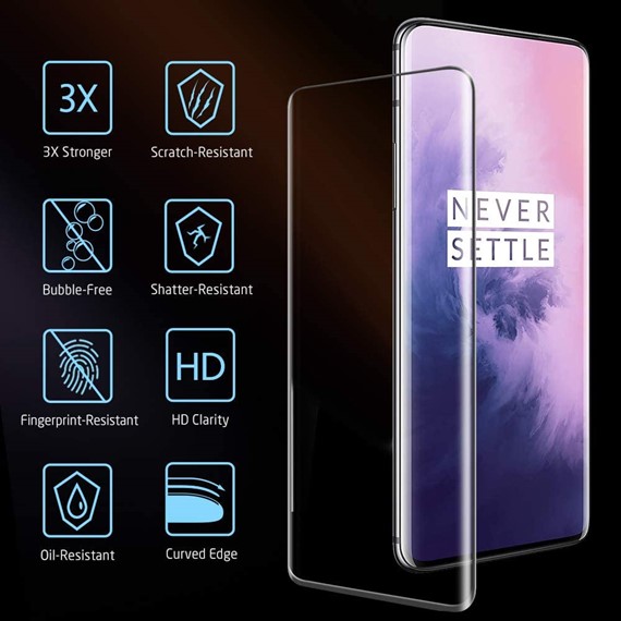 OnePlus 7T CaseUp Tam Kapatan Ekran Koruyucu Siyah 2